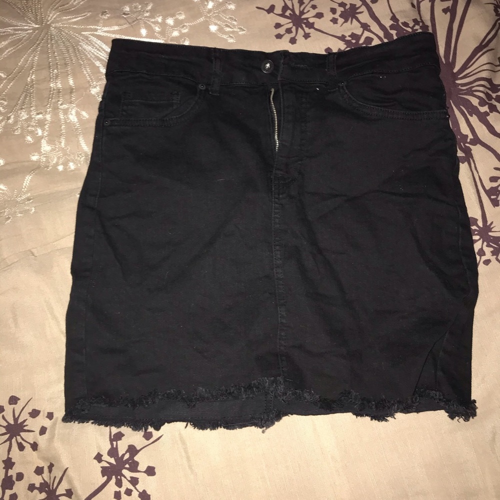 Nasty Gal Black Denim Skirt